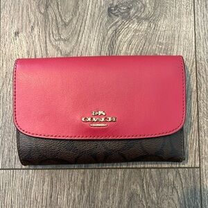 Coach Wallet Red / Brown / Gold Used